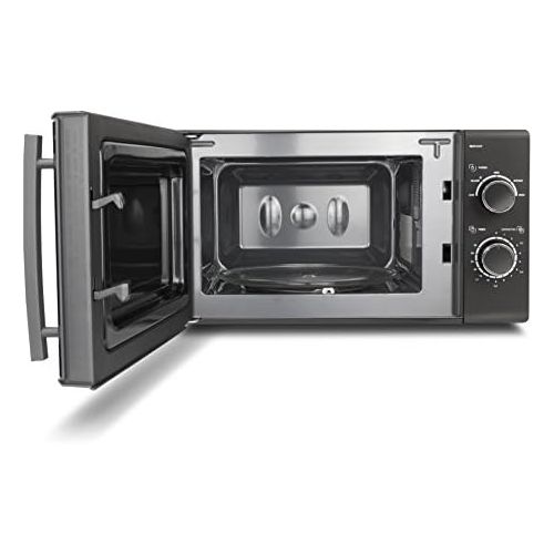  [아마존베스트]CASO M20 Easy Microwave Easy to Use 20 L Cooking Space, 700 Watt Power, Turntable Diameter 25.5 cm, 2 Defrosting Programs, Anthracite