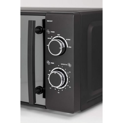  [아마존베스트]CASO M20 Easy Microwave Easy to Use 20 L Cooking Space, 700 Watt Power, Turntable Diameter 25.5 cm, 2 Defrosting Programs, Anthracite