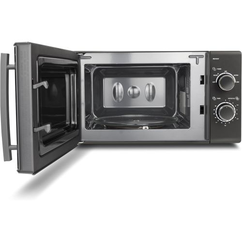  [아마존베스트]CASO M20 Easy Microwave Easy to Use 20 L Cooking Space, 700 Watt Power, Turntable Diameter 25.5 cm, 2 Defrosting Programs, Anthracite