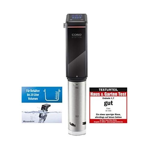  [아마존베스트]CASO Sous Vide Stick SV300 - Constant Temperature up to 90 °C in 0.5 °C increments, Fully Waterproof (IPX7 standard), Timer Function up to 99 hours, Flexible Handle, Heats up to 20