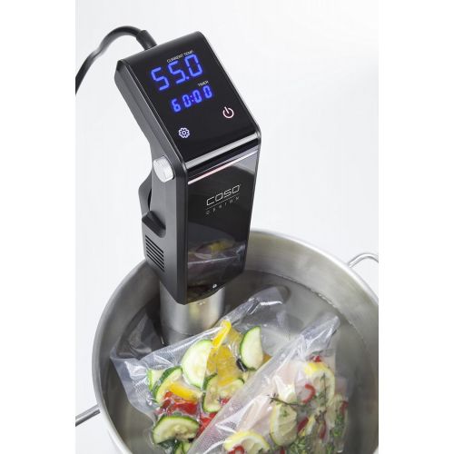  [아마존베스트]CASO Sous Vide Stick SV300 - Constant Temperature up to 90 °C in 0.5 °C increments, Fully Waterproof (IPX7 standard), Timer Function up to 99 hours, Flexible Handle, Heats up to 20