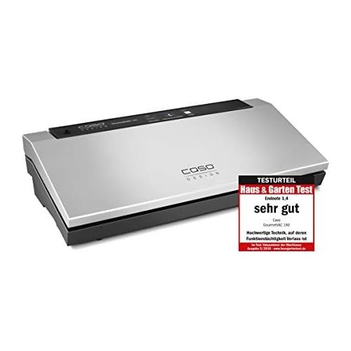  [아마존베스트]CASO GourmetVAC 180 Vacuum Sealer, Double Weld Seam, Piston Pump (9L/min) and Powerful Motor, Vacuum Regulation, Includes 10 Bags 20 x 30 cm