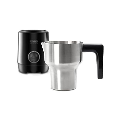  [아마존베스트]Caso Crema Latte & Choco Induction Milk Frother with Stainless Steel Container, Chocolate Function for Hot Drinking Chocolate, Milk Foam (Cold & Hot), Black