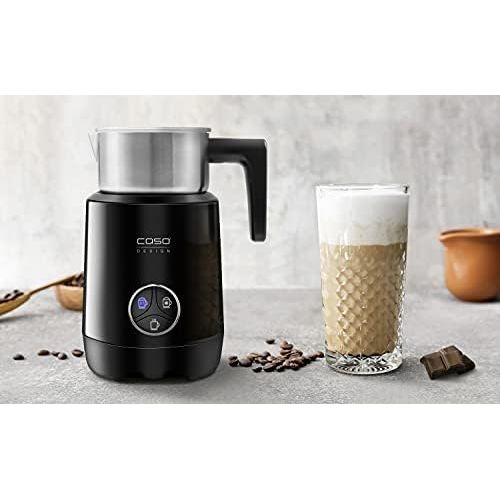  [아마존베스트]Caso Crema Latte & Choco Induction Milk Frother with Stainless Steel Container, Chocolate Function for Hot Drinking Chocolate, Milk Foam (Cold & Hot), Black