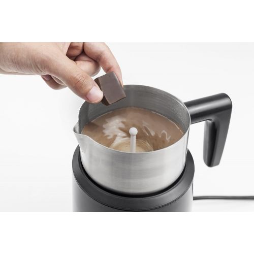  [아마존베스트]Caso Crema Latte & Choco Induction Milk Frother with Stainless Steel Container, Chocolate Function for Hot Drinking Chocolate, Milk Foam (Cold & Hot), Black