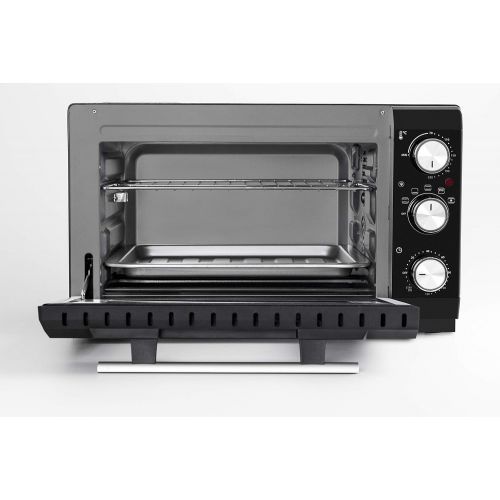  [아마존베스트]Caso to20 Design Oven Approx. 20 Litres Cooking Chamber, 5 Way Function: Recirculation, Rotisserie with Motor, Top Heat, Underheat, Top/Lower Heat, Includes Grill Grate, Baking Tra