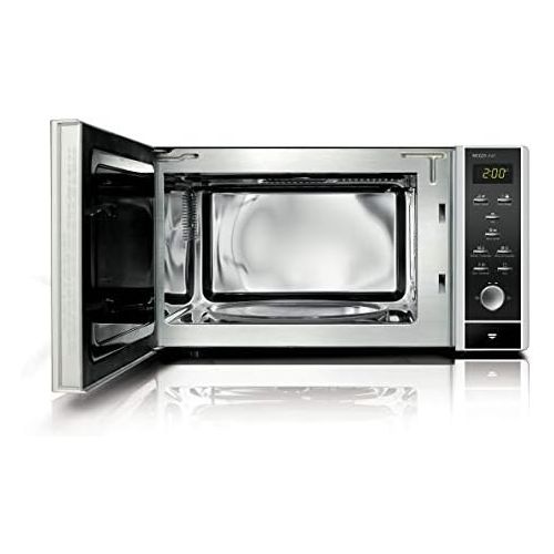  [아마존베스트]CASO | MCG25 chef 3-in-1 microwave with grill and hot air 1950W | Oven function up to 200 ° C, turntable Ø 27cm, 25 L, mirrored stainless steel design