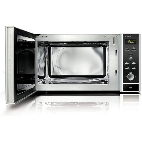  [아마존베스트]CASO | MCG25 chef 3-in-1 microwave with grill and hot air 1950W | Oven function up to 200 ° C, turntable Ø 27cm, 25 L, mirrored stainless steel design