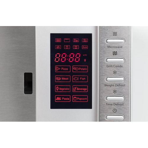  [아마존베스트]Caso SMG20 Design Microwave (3324), 800 Watt Microwave, 1000 Watt Grill, Brushed Stainless Steel Front, Intuitive Operation
