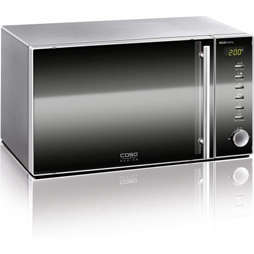  [아마존베스트]Caso MG20 menu 2-in-1 microwave with grill 800 W, grill 1000 W, 20 L, 2 combination programs + 14 cooking programs, stainless steel and mirrored design.