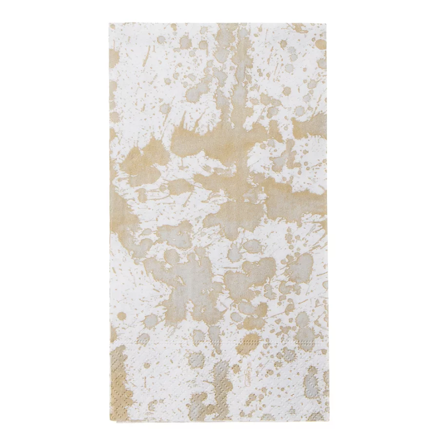  Caspari Splatterware 15-Count Paper Guest Towels in GoldWhite