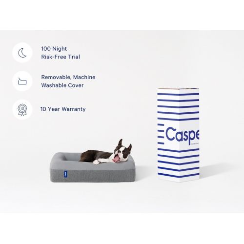  Casper DOGBD-LB-GY-US-JEF Memory Foam Pet Bed, Large, Gray