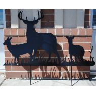 /CassteenIronworks Deer Metal Garden Art, Buck Yard Art, Doe Yard Art, Fawn Yard Art, Heard of Deer, Metal Yard Art, Lawn Ornament, Deer Silhouette, Outdoors