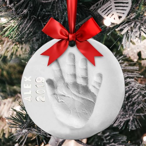  Casting Keepsakes Proud Baby Deluxe Clay Hand Print & Footprint Keepsake Kit - Glaze Finish - Letter Stamps - 4 Ribbons - 2 EASELS - Dries Stone Hard - No Bake - Air Drying (Makes 2 Plaques)