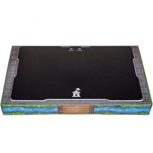  Castle Moat Hard Mouse Pad with LED Lighting Effects - Large Speed Surface with Backlit Perimeter and Logo for Gaming