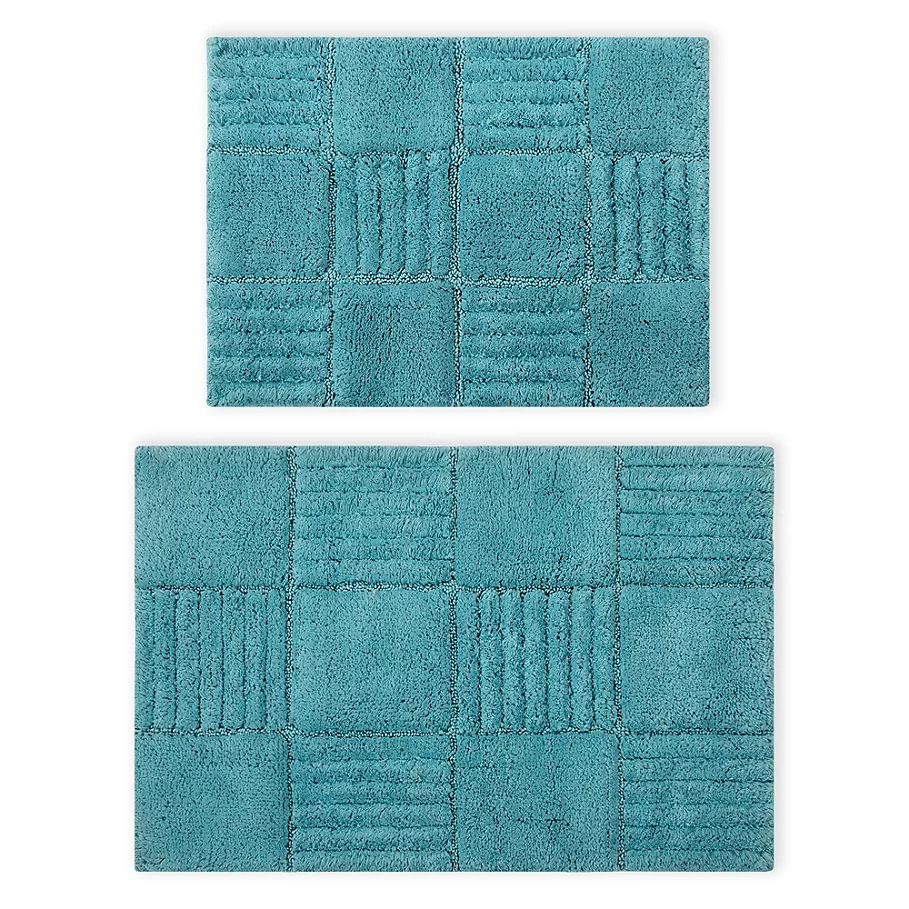 Castlehill 20 x 30 and 24 x 40 Chakkar Board Bath Rugs (Set of 2)