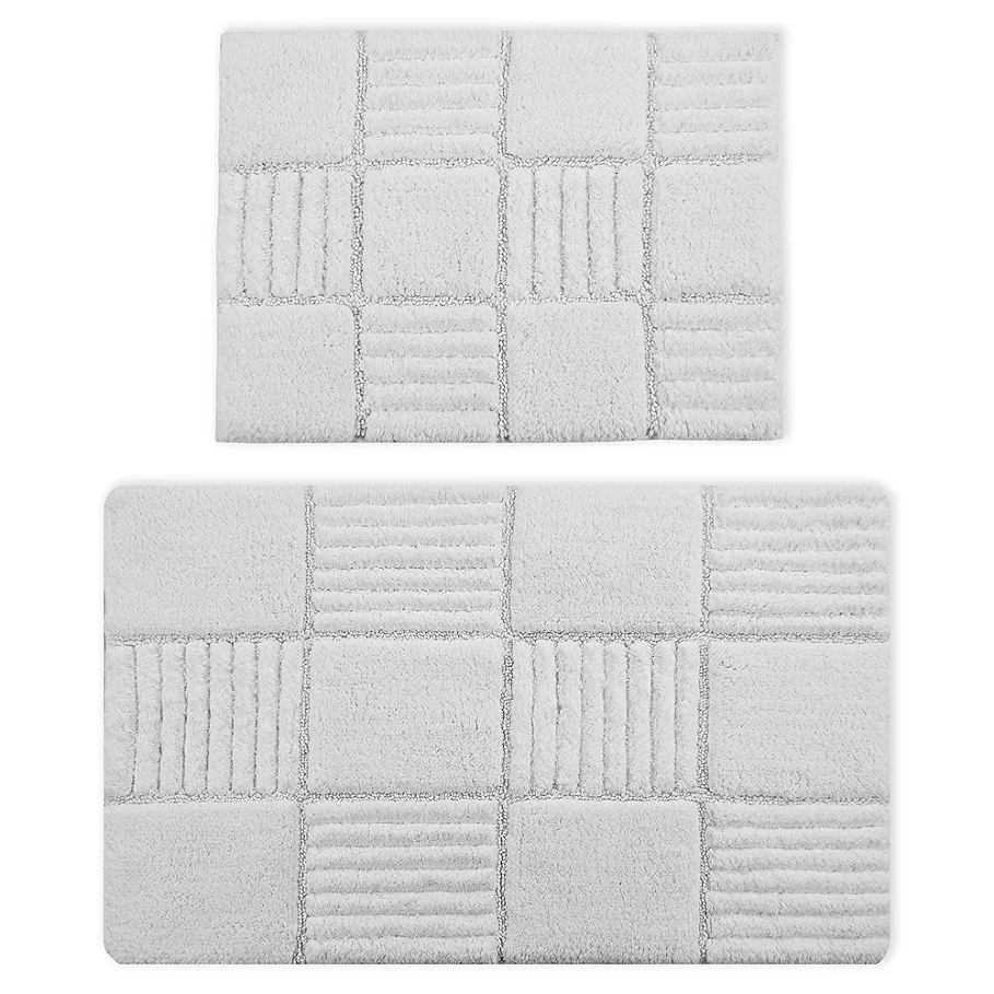 Castlehill 17 x 24 and 21 x 34 Chakkar Board Bath Rugs (Set of 2)