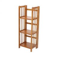 Casual Home 3-Shelf Folding Stackable Bookcase, 14-Inch Wide, Honey Oak by Casual Home