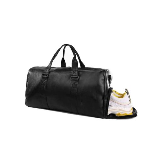  Casual-Life Quality Travel Bag PU Leather Couple Travel Bags Hand Luggage For Men And Women Duffle Bag,Smell Black