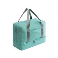 Casual-Life Fabric Waterproof Large Capacity Travel Bag Double Layer Beach Bag Portable Duffle Bags,Green