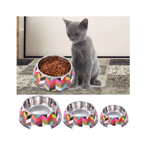  Casual-Life 1 pc Pet Feeding Bowl Non-Slip Stainless Steel Dog Feeders Multiple Sizes Cat Food Water Bowl Water Food Dish Pet Storage S/M/L