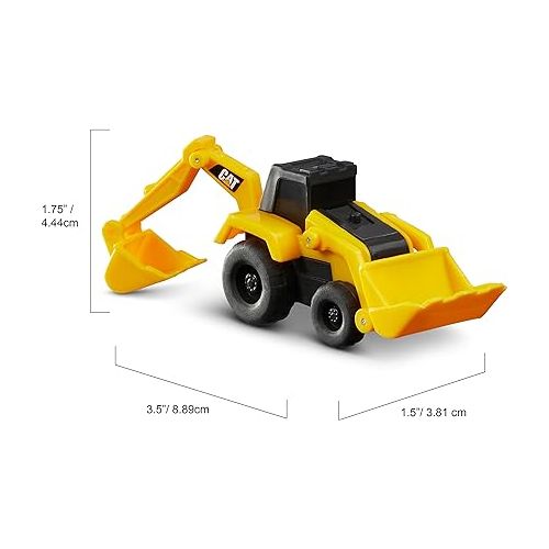  CAT Construction Toys, Little Machines 5pk Truck Toy Set, Includes Dump Truck, Front Loader, Bulldozer, Backhoe, and Excavator Vehicles with Moving Parts, Cake Toppers Ages 3+