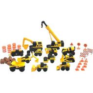 CAT Construction Toys, Little Machines Mega Activity Playset w/ 41 Pieces, XL Crane/Excavator & Construction Site Accessories - Kids Toys 3+