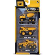 CAT Construction Toys Construction Die Cast Metal 3 Pack Vehicles - Dump Truck/Cement Mixer/Grader for Ages 3+
