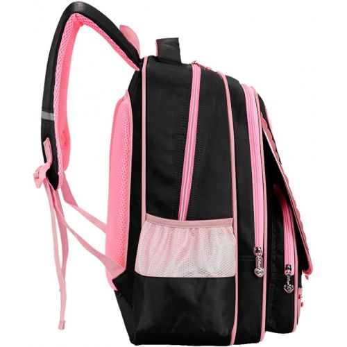  [아마존베스트]Mysticbags Cat Face Waterproof Girls Backpack Kids School Bookbag for Primary Students