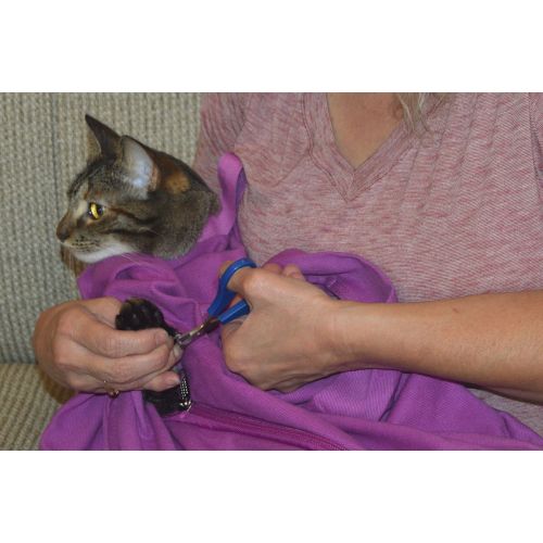  Cat-in-the-bag Cozy Comfort Carrier- Cat Carrier and Grooming Bag for Vet Visits, Medication Administration, Dental Care, and Car Travel