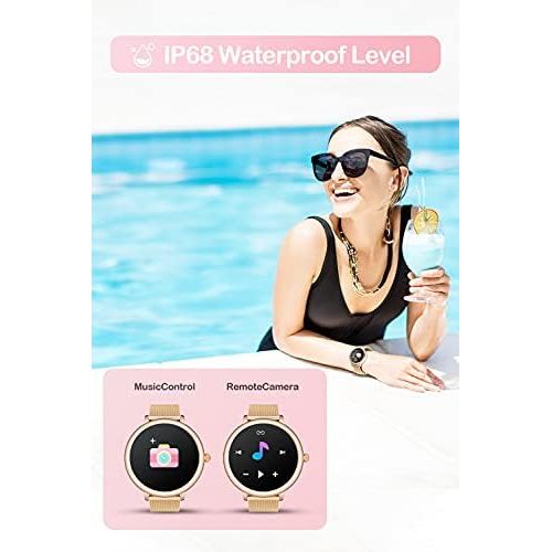  [아마존베스트]CatShin Womens Smartwatch, Fitness Watch Tracker, Waterproof, Touchscreen Fitness Watch for Women with Activity Tracker, Heart Rate Monitor, Sleep Monitor, Pedometer, for iOS / Android Mob