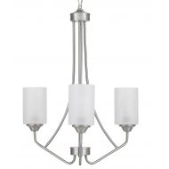 Catalina Lighting 20854-000 Modern Chandelier with Frosted Glass Shades, 3-Light, Brushed Nickel