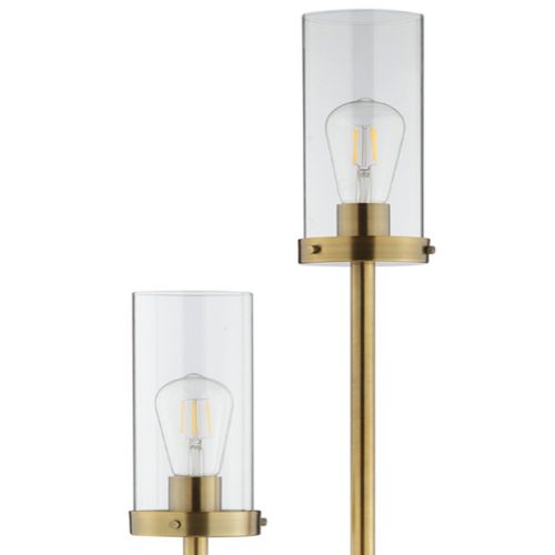  Catalina Lighting 20596-001 Modern Tall Buffet Table Lamp with Clear Glass Shades, LED Bulbs Included Bronze