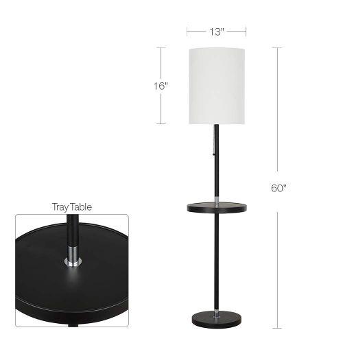  Catalina Lighting 21895-000 Transitional Floor Lamp with 13 Table, 60, Black/Chrome