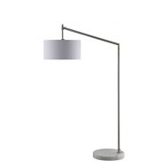 Catalina Lighting 20601-001 Brent Floor Lamp with White Drum Shade (Bulb Included), Large, Silver