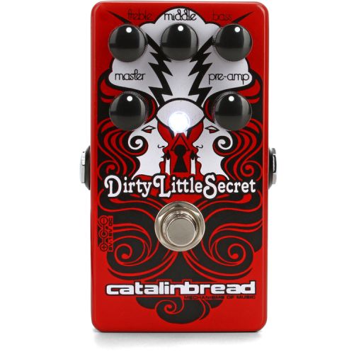  Catalinbread Dirty Little Secret Red Foundation Overdrive Pedal with Patch Cables