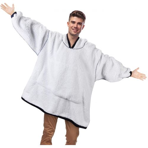  할로윈 용품Catalonia Oversized Hoodie Blanket Sweatshirt, Comfortable Sherpa Giant Pullover with Large Front Pocket for Adults Men Women Teenagers Wife Girlfriend