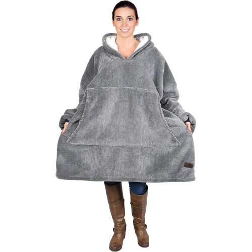  할로윈 용품Catalonia Oversized Hoodie Blanket Sweatshirt, Comfortable Sherpa Giant Pullover with Large Front Pocket for Adults Men Women Teenagers Wife Girlfriend