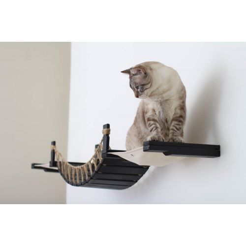  CatastrophiCreations The Cat Mod - Wall-Mounted Cat Bridge with Fabric Lounger for Cats