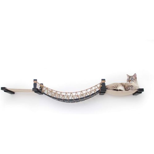  CatastrophiCreations The Cat Mod - Wall-Mounted Cat Bridge with Fabric Lounger for Cats