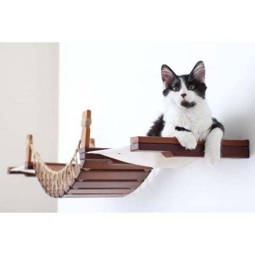  CatastrophiCreations The Cat Mod - Wall-Mounted Cat Bridge with Fabric Lounger for Cats