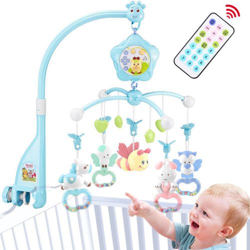  Caterbee caterbee Baby Crib Mobile for Pack and Play, Crib mobiles for boy kit with Lights and Music, Remote, Projector,Stand, Newborn Gift for Stroller Accessories. Materials:ABS+Plastic(B