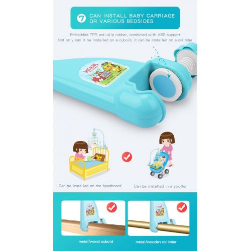  [아마존베스트]Baby Mobile for Crib, Crib Toys with Music and Lights, Remote, Stand, Holder, Carrier, lamp, Projector for Pack and Play. Crib Mobile for boy Kid kit, Materials:ABS+Plastic(Blue-Fo