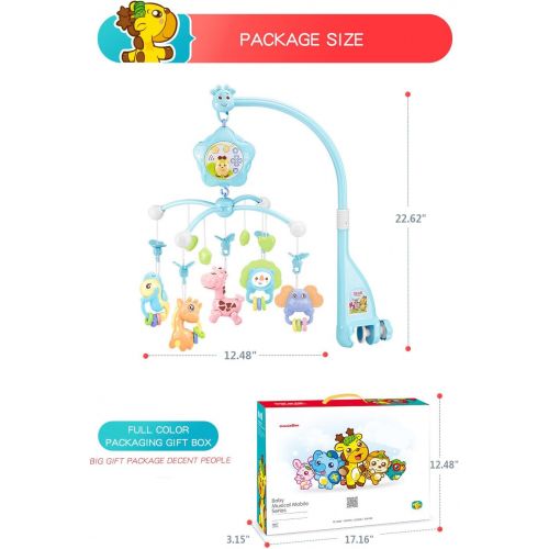  [아마존베스트]Baby Mobile for Crib, Crib Toys with Music and Lights, Remote, Stand, Holder, Carrier, lamp, Projector for Pack and Play. Crib Mobile for boy Kid kit, Materials:ABS+Plastic(Blue-Fo