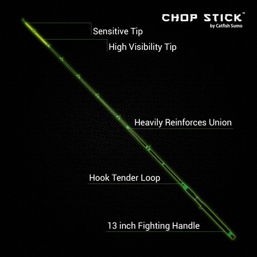  Catfish Sumo Championship Catfish Rod: 2 Piece, Medium Heavy Chop Stick, Sensitive Tip for Detecting Bites, Heavy Backbone for Hauling in Ugly Monsters, 10-50lb Line, 76…