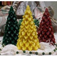 /Catfishcreekcandles Beeswax Holly Berry Christmas Tree Candle Choice Of Color