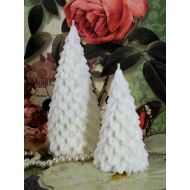 /Catfishcreekcandles Beeswax White Large Holly Berry Christmas Tree Candle