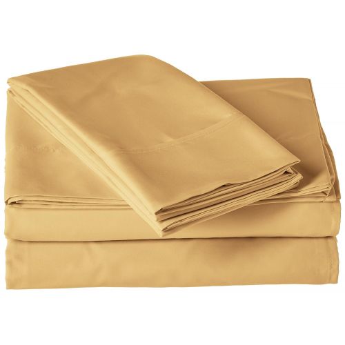  Cathay Home Home Basics Ultra Soft Brushed 6 Piece Microfiber 90GSM Sheet Set - Hypoallergenic, California King, Camel