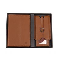 Cathy's Concepts Cathys Concepts Personalized Leather Passport Holder & Luggage Tag Set, Brown, Letter C