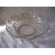 /CathysShabbyFarm Vintage decorative clear glass bowl, large decorative bowl, mid century, 50s 60s, 984